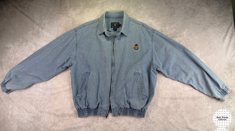 90s Vintage Chaps Ralph Lauren Medium Light Blue Denim Jacket